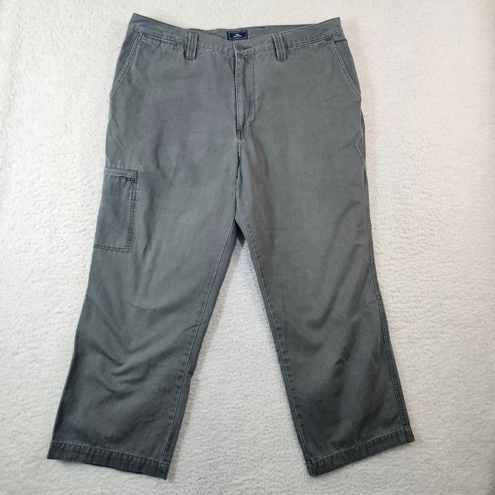Dockers Mens 40x30 Relaxed Fit Flat Front Cargo Pants Gray Cotton 407810002